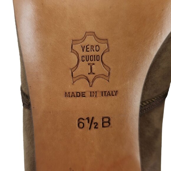 NEW Versani Italian Women's Size 6.5B Brown Suede Dress Heels Loafers Slip-ons - Picture 9 of 9